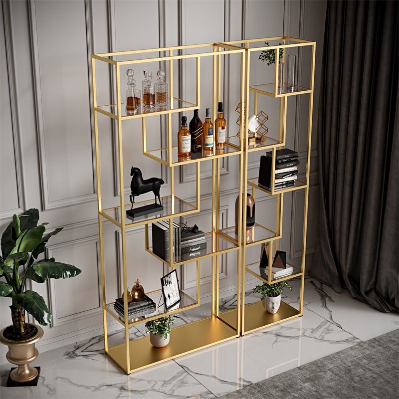 Industrial Open Back Bookshelf with Iron Frame Bookcase for Home Office