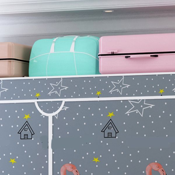 Steel Wardrobe Cabinet with Shelves Modern Wardrobe Armoire for Home