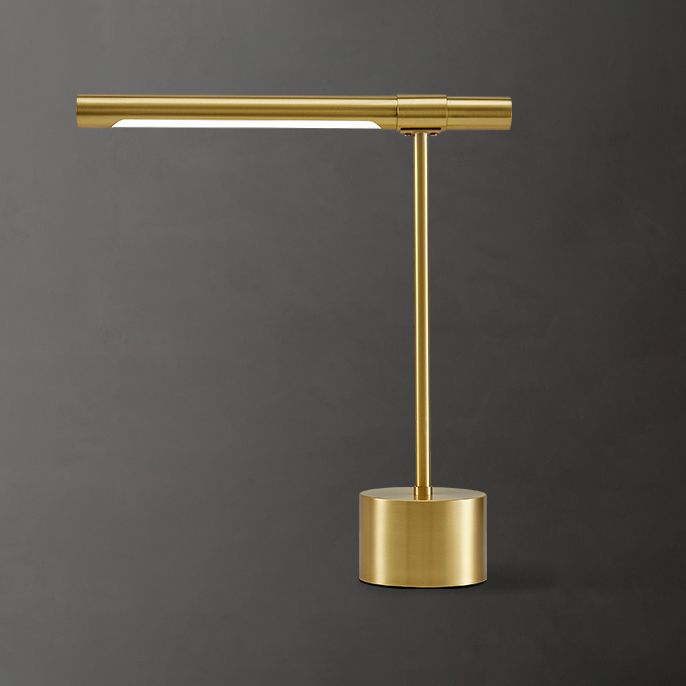 Linear Table Lamp Mid Century Modern Metal 1 Light Table Light in Gold