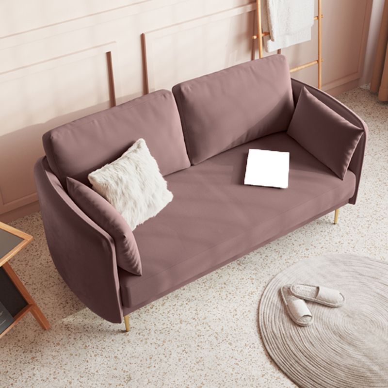 Square Arm Contemporary Settee Sofa Standard Velvet Settee Couch