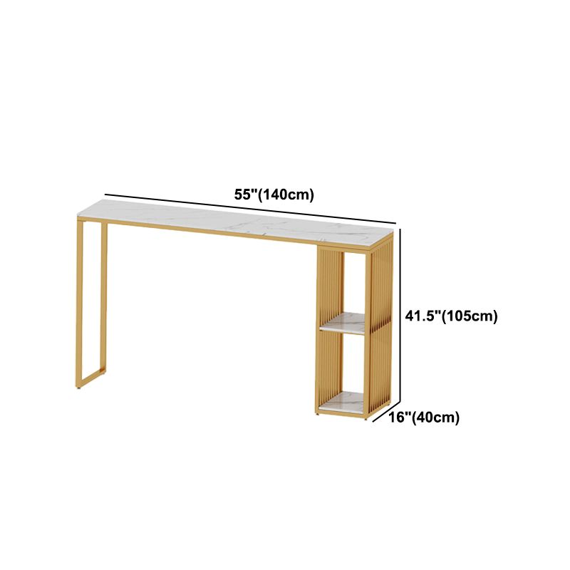 Nordic Glam 1/3 Pieces Bar Table Set Rectangle Marble Counter Table for Kitchen