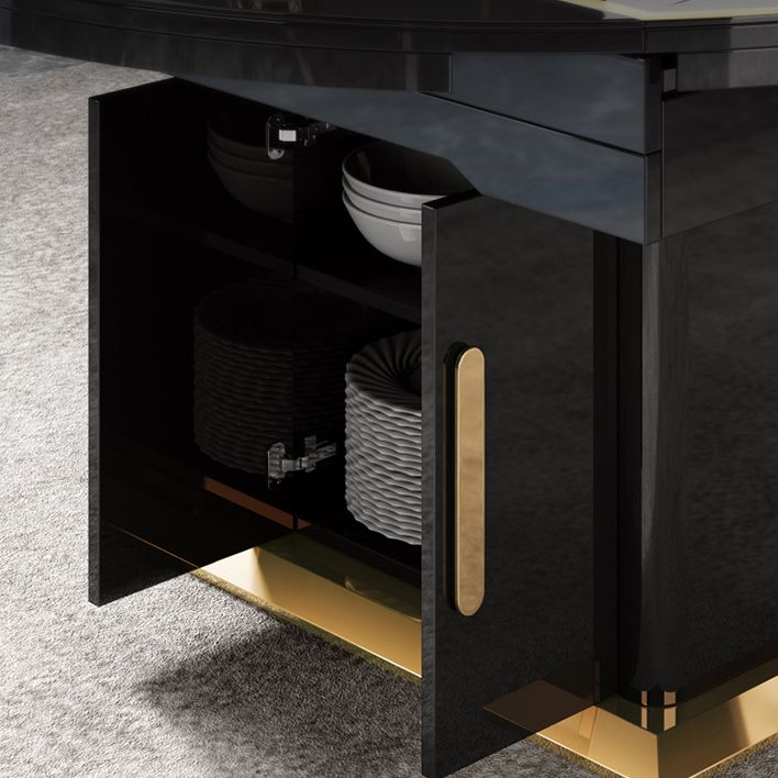 Modern Round Tempered Glass Desktop Collapsible Dining Table for Dining Room