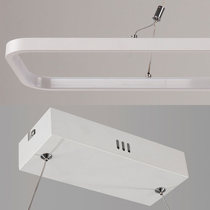 Colgante de suspensión de cocina lineal acrílico 39 "/47" LED de techo simple de ancho de ancho sobre isla con luz cálida/blanca