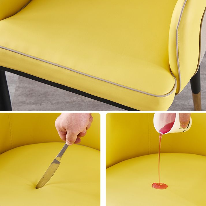 Silla auxiliar de comedor de estilo moderno Sillón de cocina con patas de metal