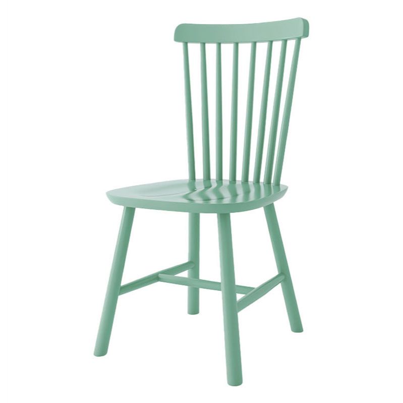 Silla auxiliar escandinava de interior tapizada en madera con respaldo Windsor (juego de 2)