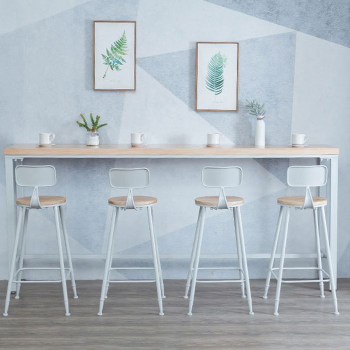 Rectangle Bar Table Contemporary Wood Bar Table with Trestle Base