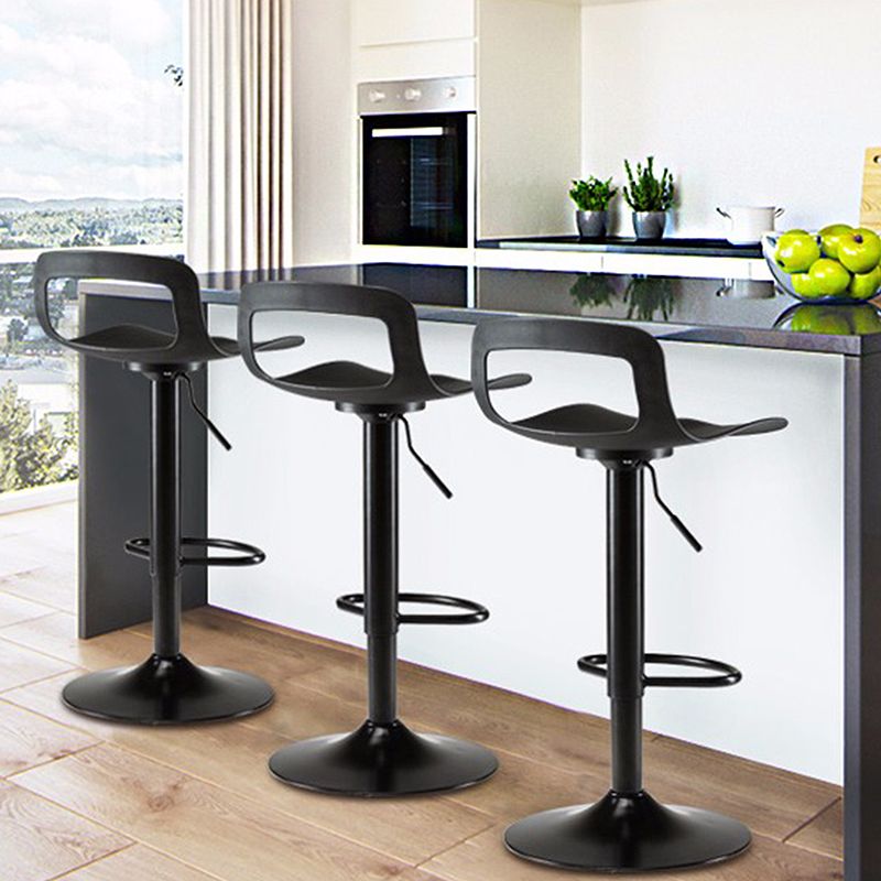 Modern Adjustable Swivel Bar Stool Low Back Plastic Bar and Counter Stool
