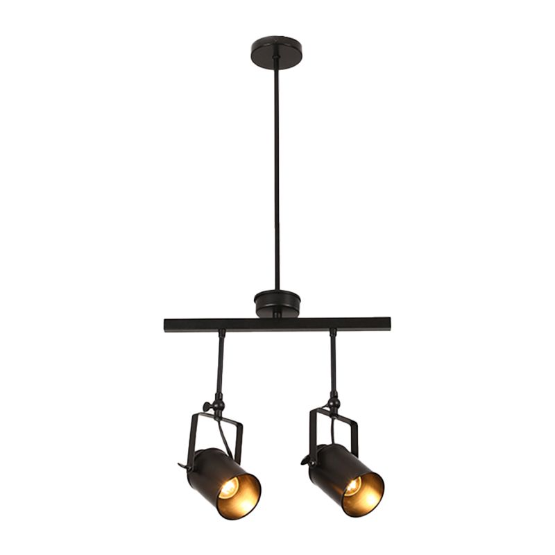 Industrial Style Iron Hanging Lamp Cylinder Shape Island Light Fixture for Bedroom