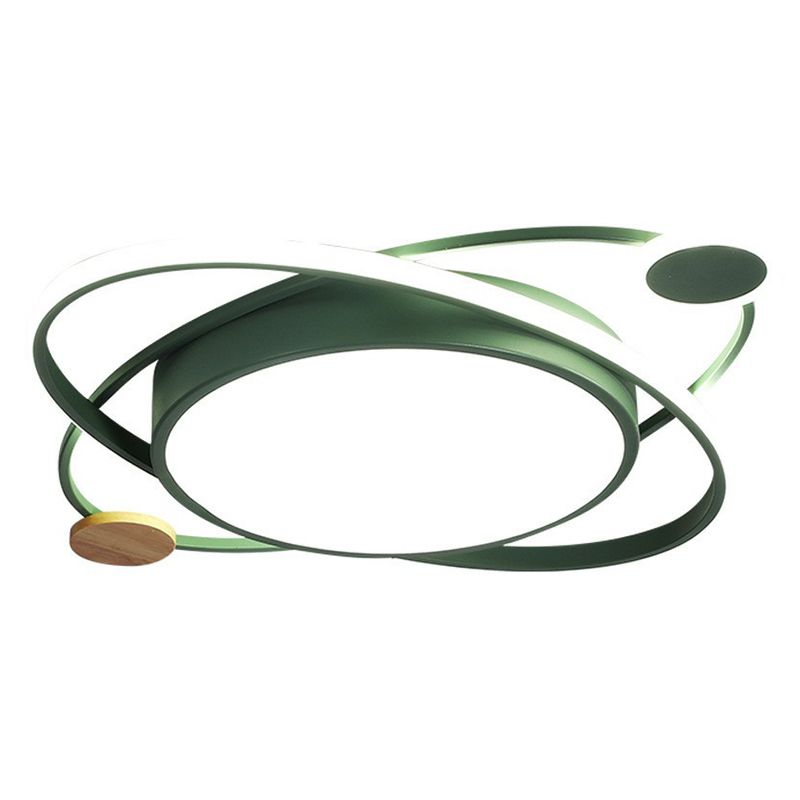 Macaron Orbit Shaped LED Flush Mount Lighting Metallic Kids Bedroom Flush Mount Ceiling Light