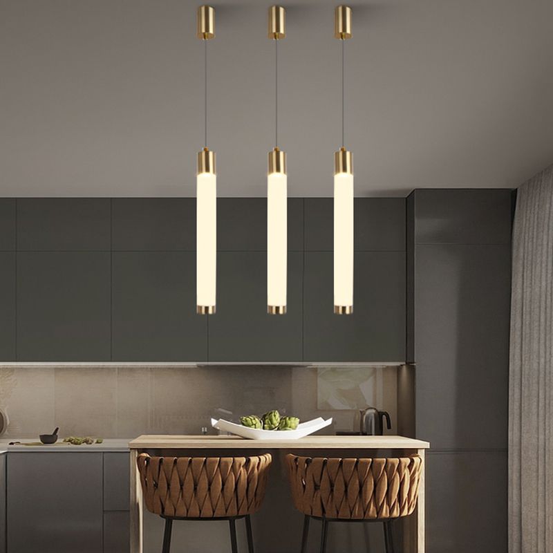 Lampada a sospensione di luce calda/bianca Simplicità Illuminazione a sospensione in oro bianco per camera da letto