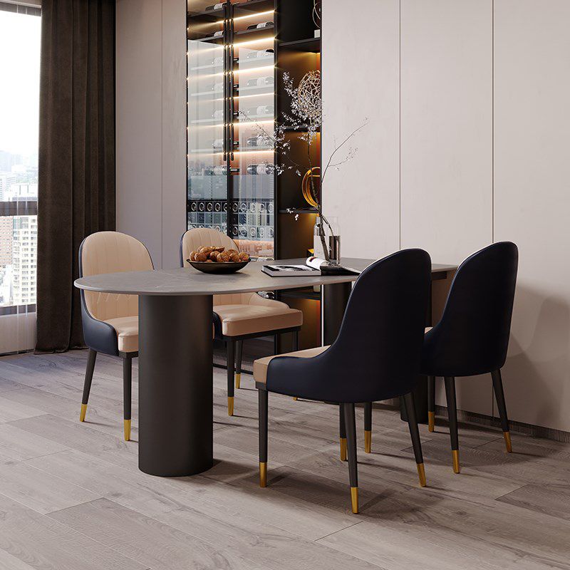 Simplicity Style Dining Table Stone Home Furniture with 3-foot