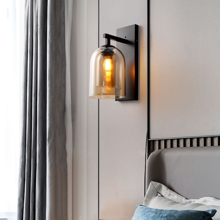 Lámpara de pared sombreada de estilo nórdico luminoso de pared de la pared del dormitorio del dormitorio