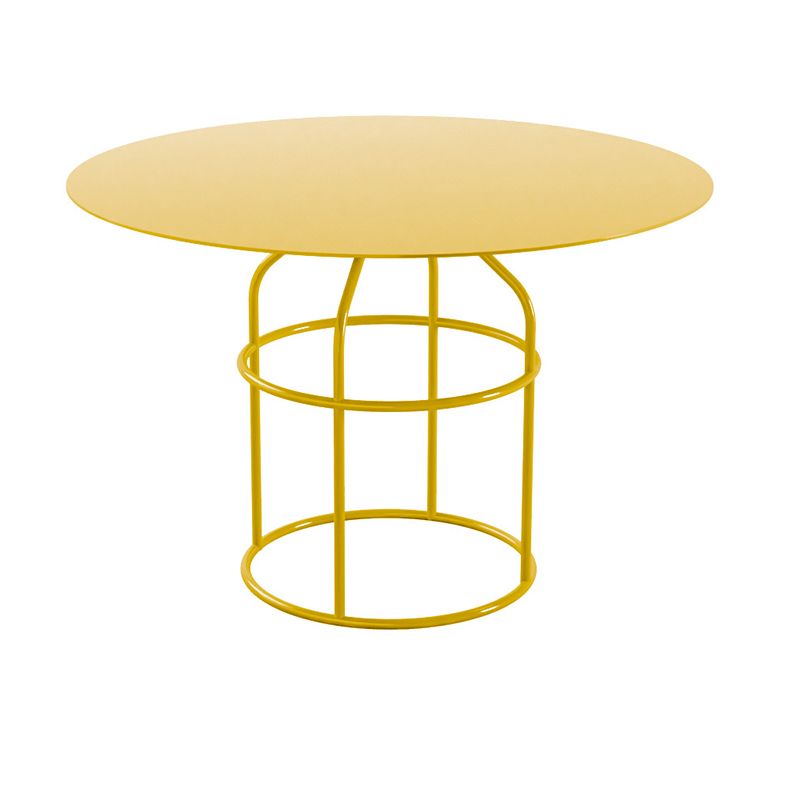 Frame Shaped Base Design Cocktail Table Multi-color Selection of Metal Round Coffee Table