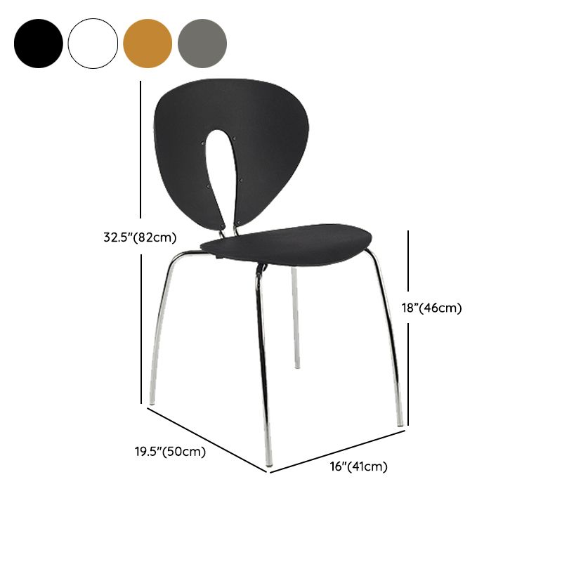Modern Open Back Plastic Dining Room Silver Leg Dining Chair