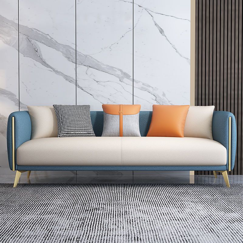 Tuxedo Arm Sofa Modern Faux Leather Sofa 26.77" D x 29.52" H