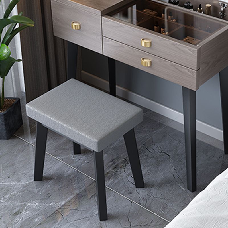 Modern Mirrored Glass Vanity Desk 3 Drawer Vanity Dressing Table