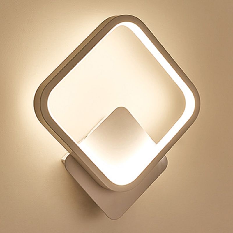 Aluminum Alloy Minimalism Style LED Wall Sconce 11.8" H Square Rounded Corners Mini Bedside Lights