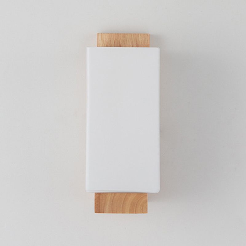 Rectangular Wall Lighting Fixtures Modern Style Wood 1 Light Wall Lighting
