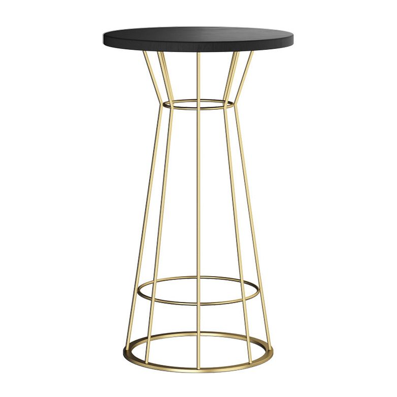 Solid Wood Bar Table Round Dining Table - 23.6" L X 23.6" W X 41.3" H