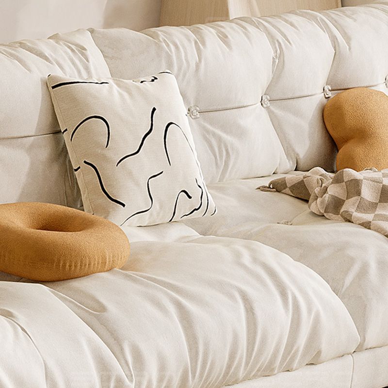 Scandinavian Cream Velvet Armless Sofa/Sectionals with Removable Cushions