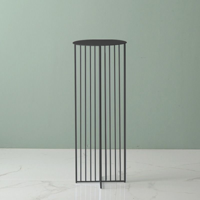 Mid-Century Modern Round Iron End Table Dia 11.81" Pedestal Side Table