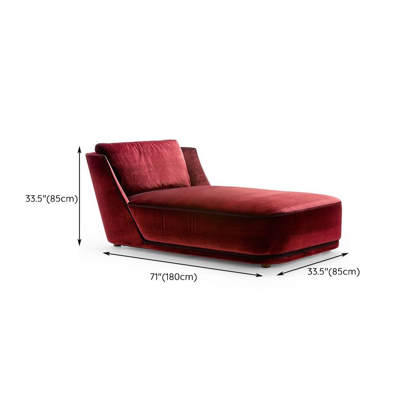 Scandinavian Upholstered Chaise Lounge Couch Armless Chaise Lounge Chair in Apple Red