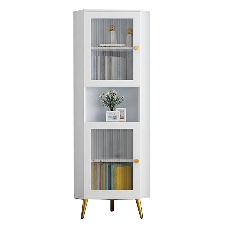 Corner Wood Accent Cabinet with 2 Door Contemporary Side Cabinet