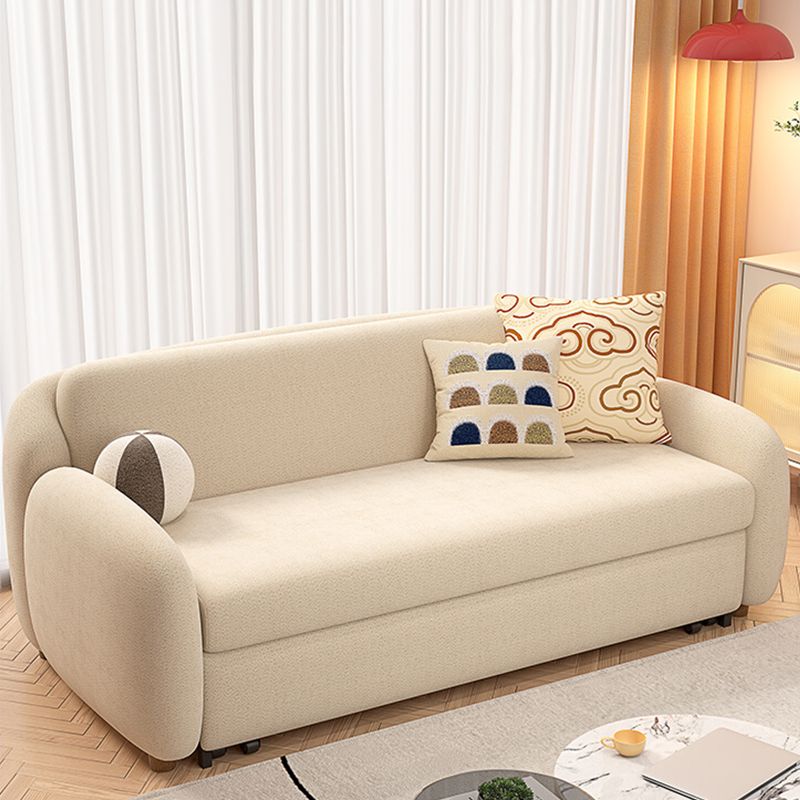 Beige Daybed Metal Frame Kids Bed with Mattress and Headboard