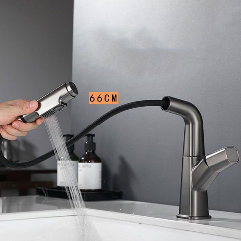 Modern Vessel Faucet Brass Lever Handles Swivel Spout Bathroom Sink Faucet