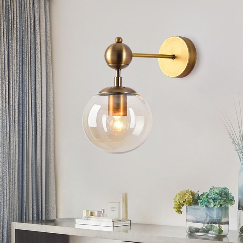 Globe Clear Class Wall Lighting Fixtures Modern Wall Mounted Light Fixture for Bedroom