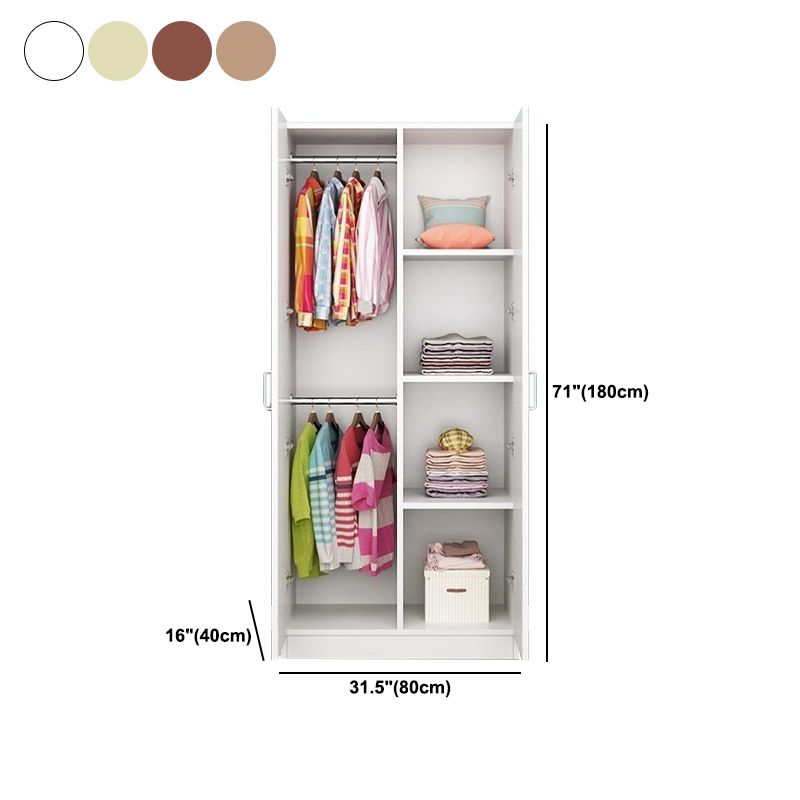 Contemporary Style Wood Wardrobe Soft Close Door Wardrobe Closet for Bedroom
