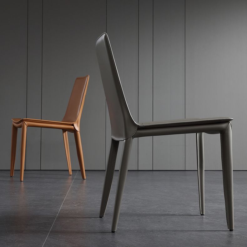 Sillas de comedor contemporáneas de metal acabado metálico parsons sillas de comedor