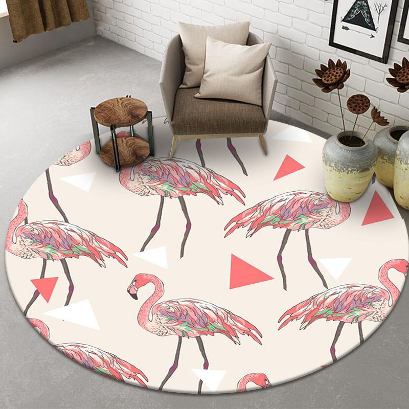 Lichtroze flamingo's tapijten polyester eenvoudig tapijt wasbaar tapijt voor woonkamer