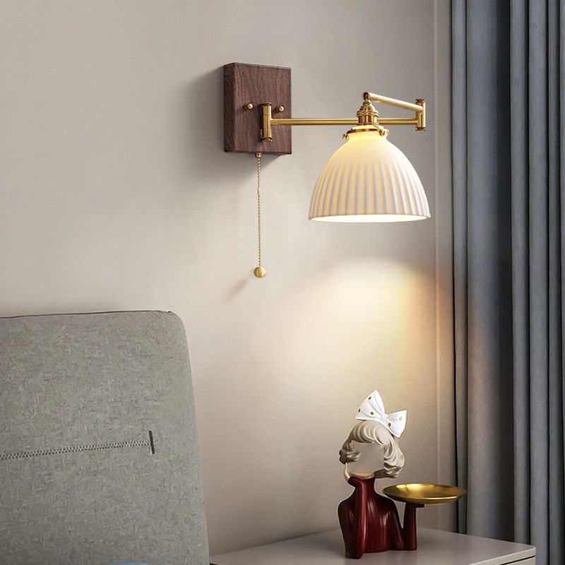 Simple Geometric Stone Wall Lamps Metal Wall Light Fixtures for Bedroom