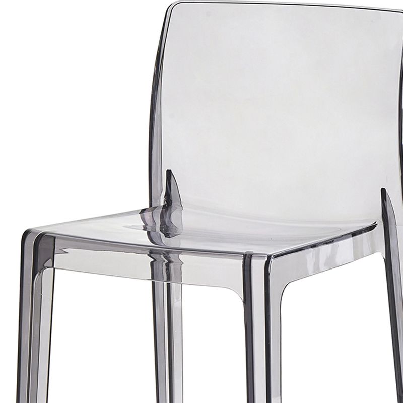 Contemporary Acrylic Low Back Armless Bar Stool with Footrest