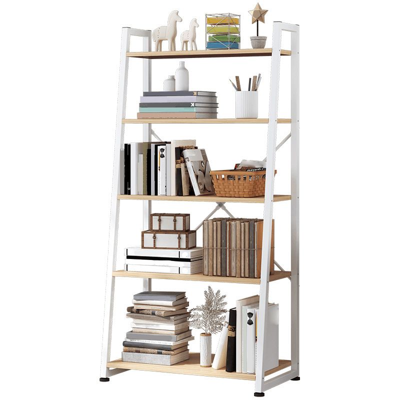 Modern Style Bookcase Metal Frame Open Back Bookshelf for Home Office