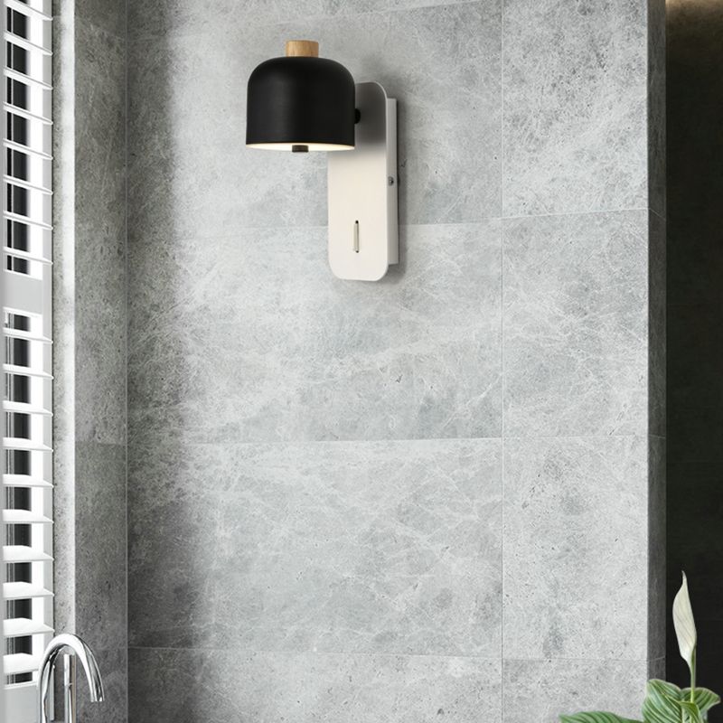 Modern Simple Iron Wall Light Cylinder Shape Rotatable Wall Lamp for Bedroom