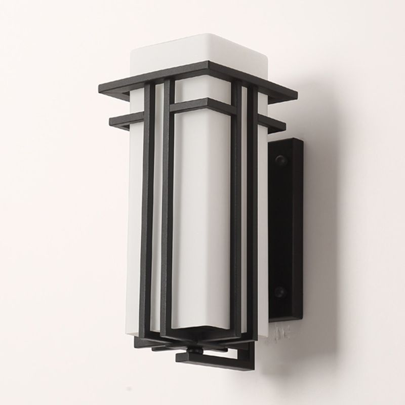 Luz de pared de vidrio de forma cuadrada estilo moderno 1 lámpara de montaje de pared ligera en negro