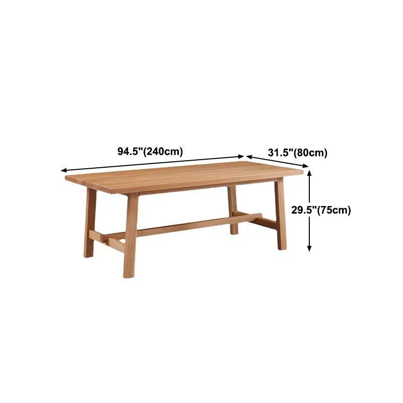 Rectangle Wooden Dining Table for Restaurant Modern Pine Table with Trestle Base