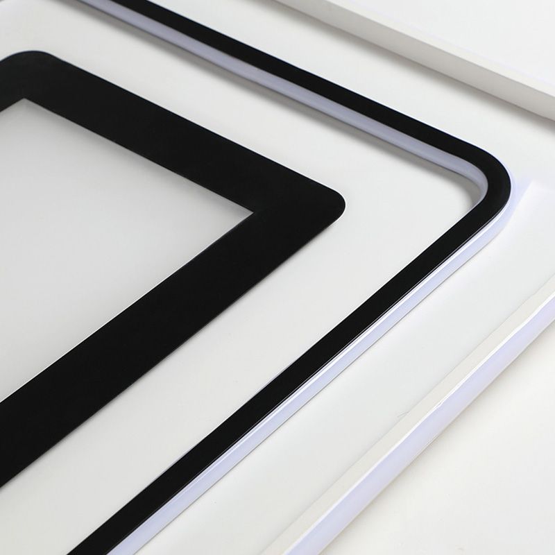 Plafonnier LED en métal de Style nordique, lampe encastrée en noir et blanc pour chambre à coucher