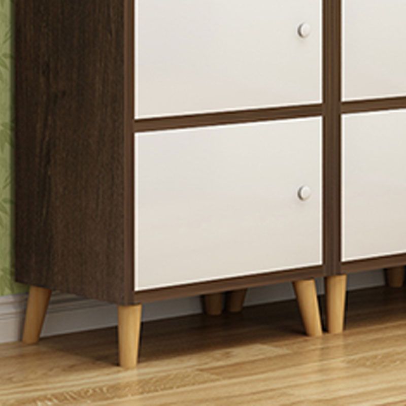 9.4" W Modern Wooden Bookshelf Closed Back Shelf Bookcase with Doors