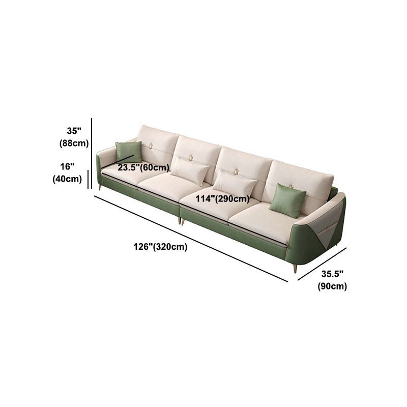 Modern Standard Square Arm Faux Leather Stain Resistant Sofa Couch