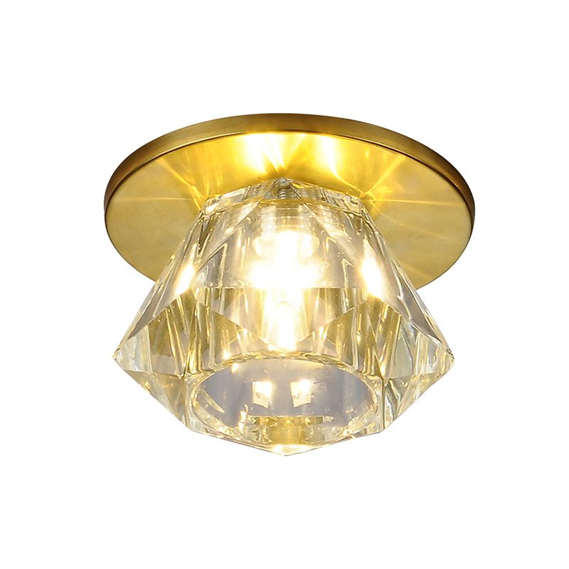 Gemstone Formato Soffsh Flush Monte Simple Clear Crystal Hallway Flush Light Fixture