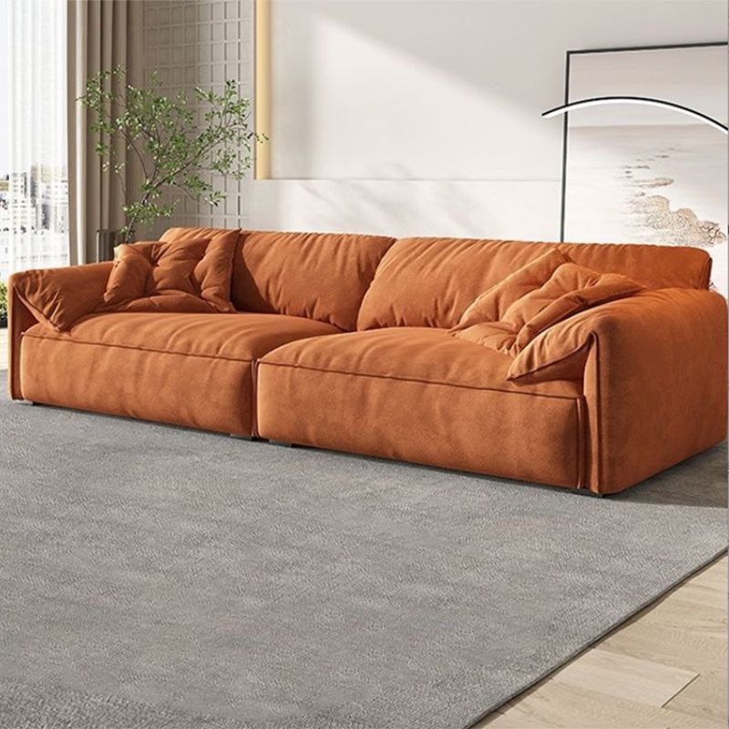 Contemporary Fabric Living Room Cushions Pillow Top Arm Standard Sofa