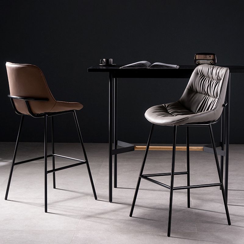 Industrial Bar-stool PU Leather Counter Bar Stool with Metal Legs