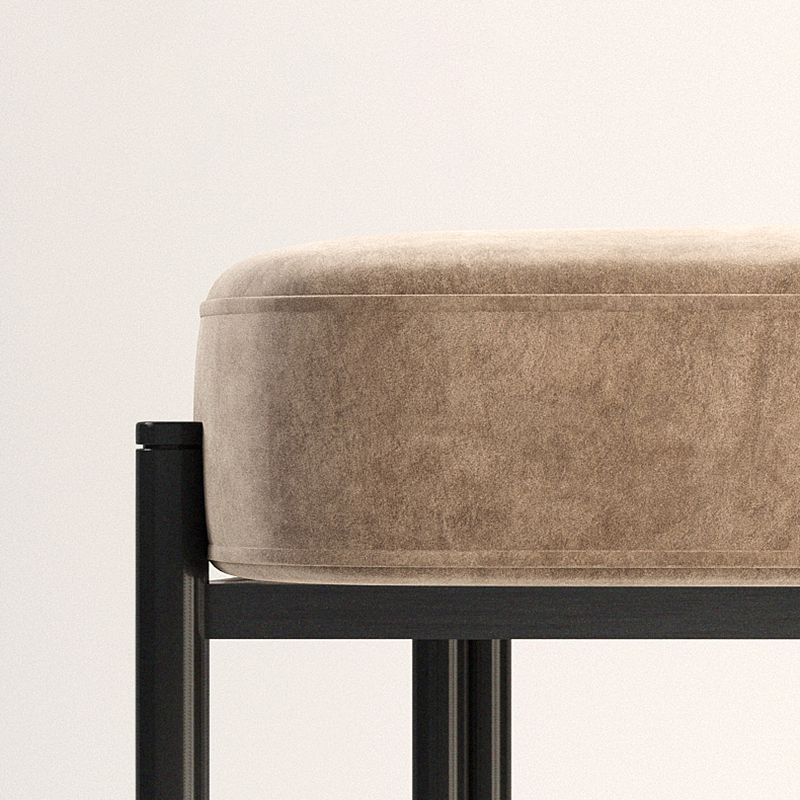 Modern Simple Metal Side Chair Upholstered Dining Chairs for Home Use