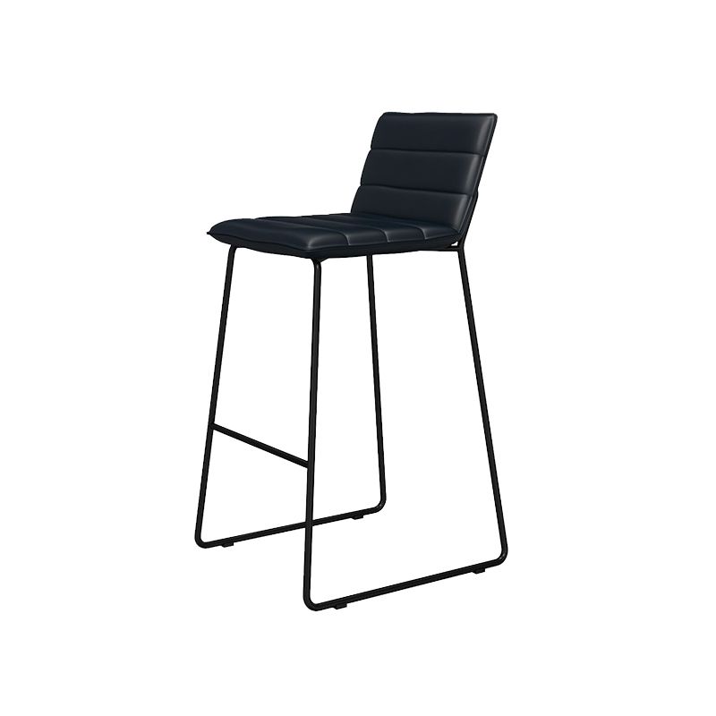 Metal Low Back Dining Stools Contemporary Armless Bar Stools with Footrest