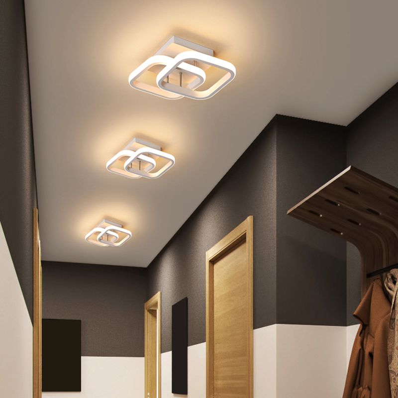 Montaje semi empotrado de aluminio del pasillo LED de la luz montada en el techo geométrico minimalista