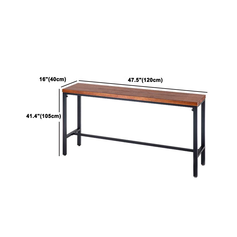 Industrial Rectangle Pine Wood Bar Table Set 1/4 Pieces Counter Table with High Stools