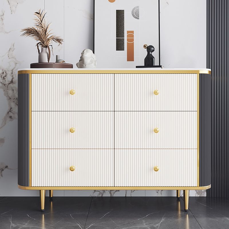 14.82-inch Width Glam Storage Chest Stone Dresser with 5/6 Drawers